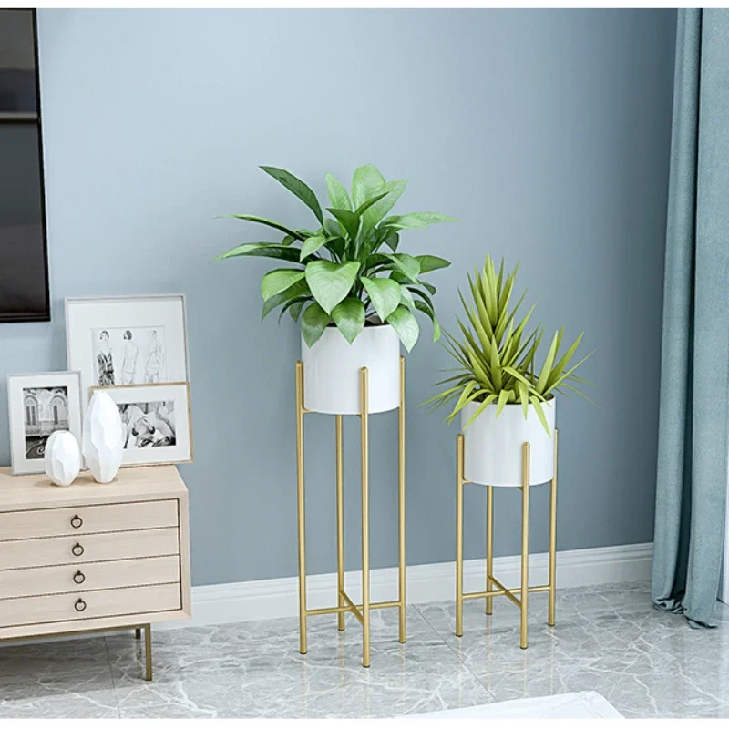 Quality Nordic Gold Floor Stand Ornaments, Artificial Flower, Simulation Plant Vase, Home Decoration, Living Room