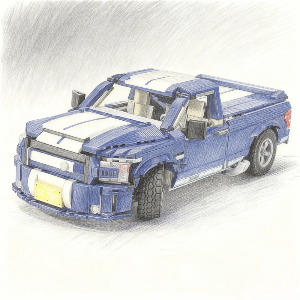 2026 جديد شاحنة صغيرة F-150 سوبر الأفعى نموذج بنة تجميعها الطوب لعب الأولاد الاطفال هدايا عيد الميلاد عيد الميلاد #5