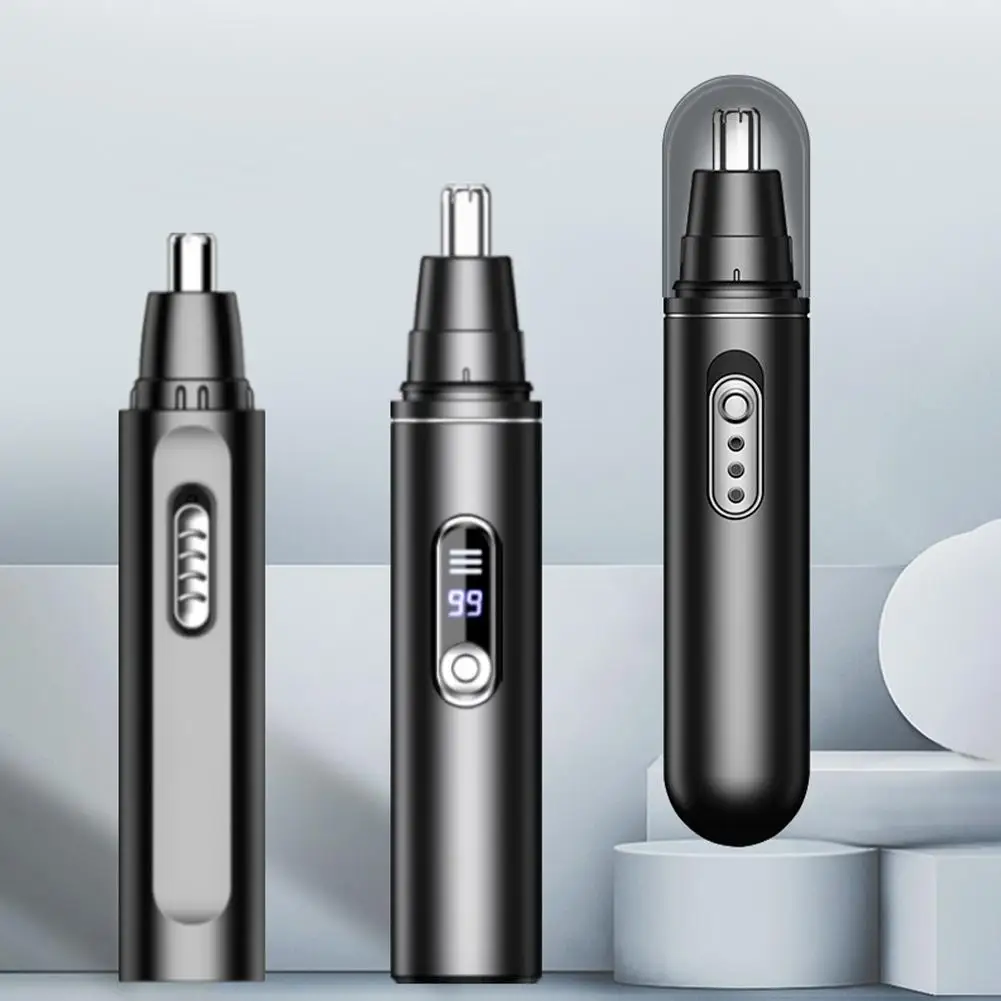 安全で効率的なトリミングのための先端が丸い鼻毛トリマー、ポータブルで防水設計、男性と女性に適しています