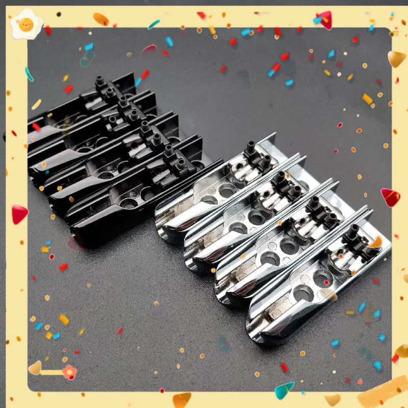 sell like hot cakes-4Pcs Bass Guitar Bridge Set Single String Individual Black/Chrome Musical Instruments Accessories
