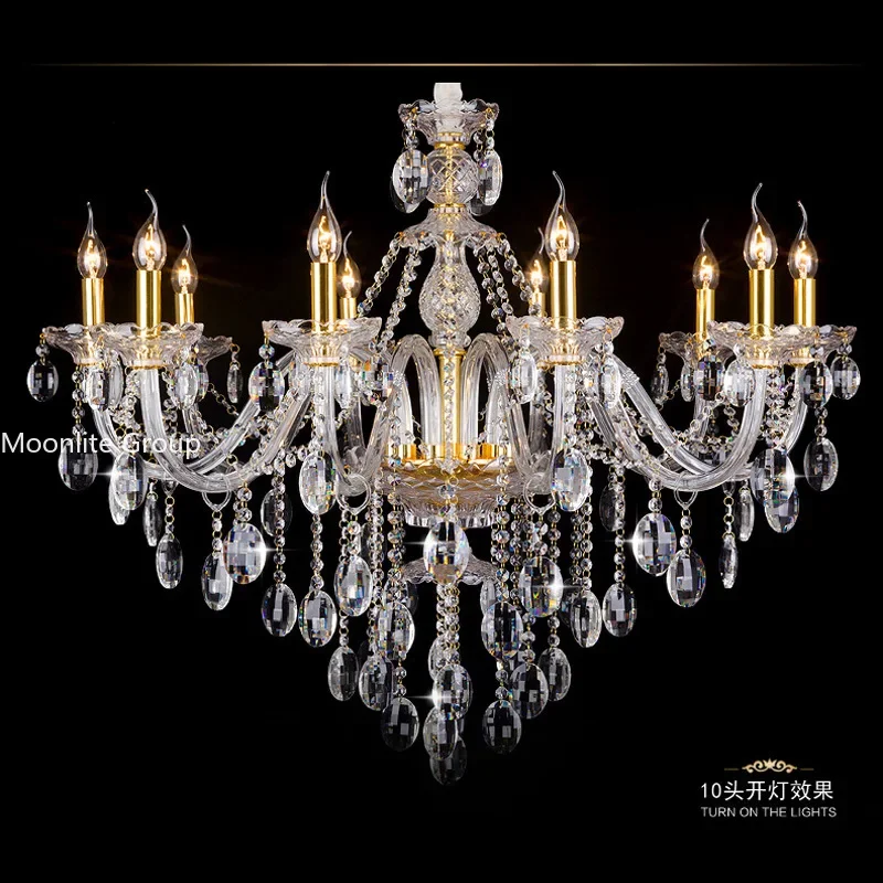 Gold K9 Crystal Chandelier Light for Living Room Bedroom Kitchen Luxury Modern Lamp Pendent Lighting Ceiling Fixture