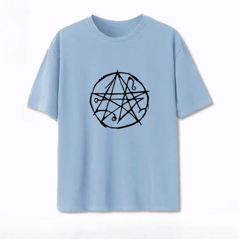 

Cthulhu Myth Lovecraft Book of The Dead Peripheral Short Sleeve T-Shirt Pure Cotton Loose Trendy Brand Clothes Summer