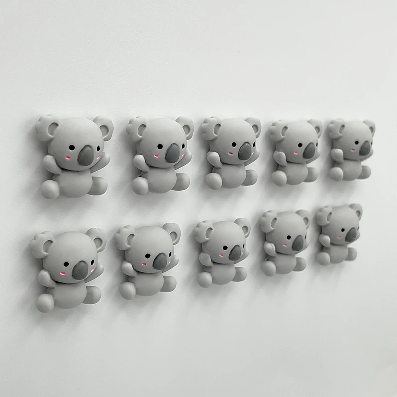 Petits aimants de réfrigérateur Koala pour tableau blanc magnétique, mini autocollants animaux de dessin animé, décoration d\'intérieur, 10 pièces