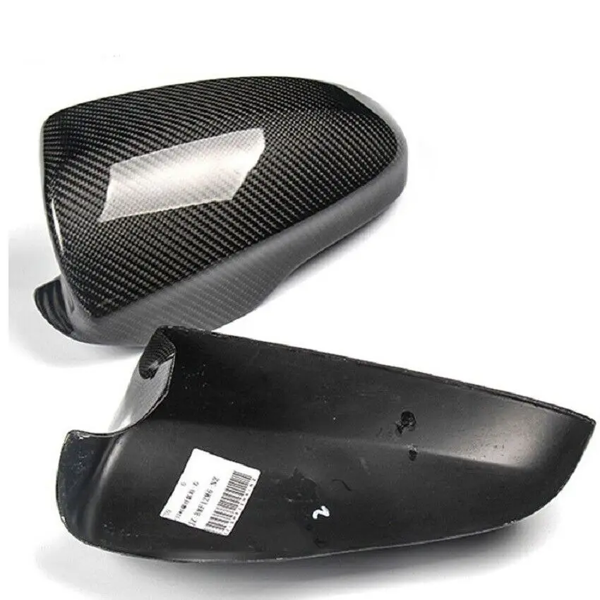 Real Carbon Fiber Door Side Rear View Mirror Cover Caps Add For BMW M6 F06 F12 F13 2012-18