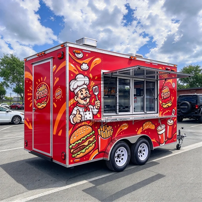 Food Trailer Mobile Kitchen Restaurant Trailer Commercial Food Service Unit Catering Business for Sale