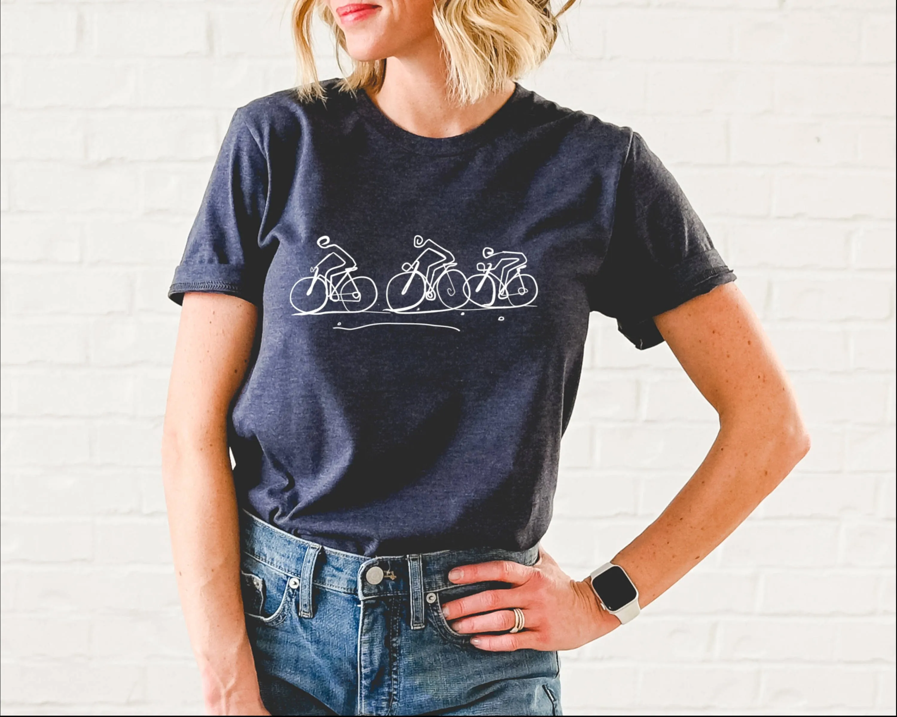 Cyclist T Shirt Bicyclist Bicycle For Her Him Cute Minimal Design Cycling Bike