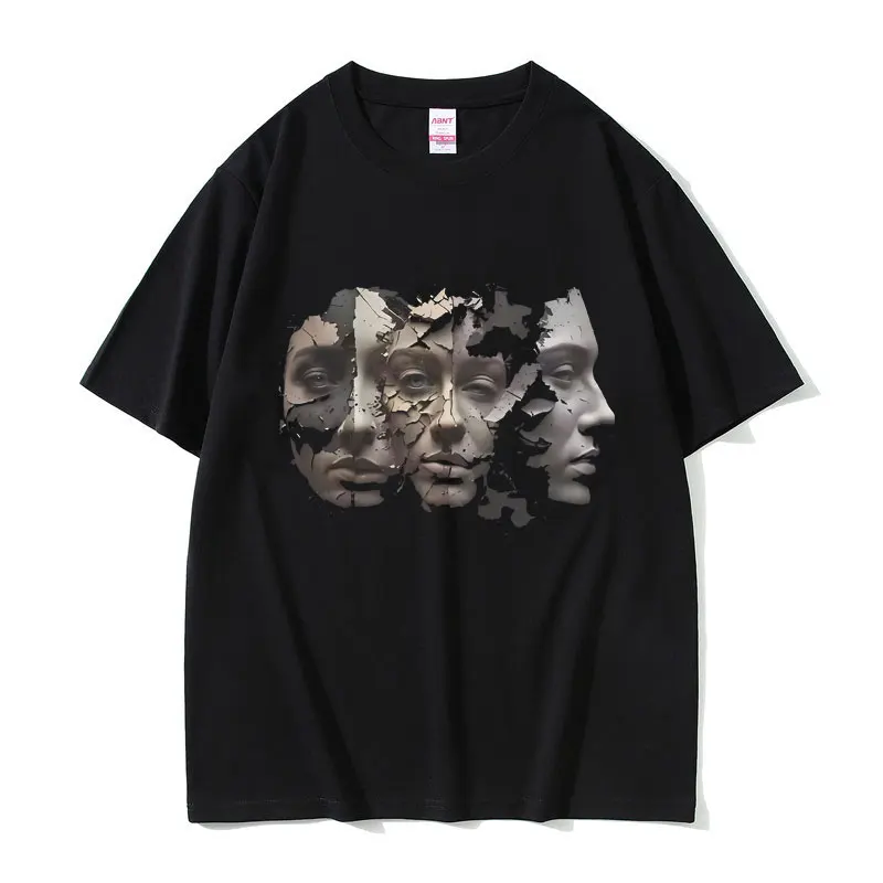 

Horror Movie The Substance Face Graphic T-shirt Summer Men Women Fashion Casual Oversized T Shirts Unsiex Vintage Short Sleeve