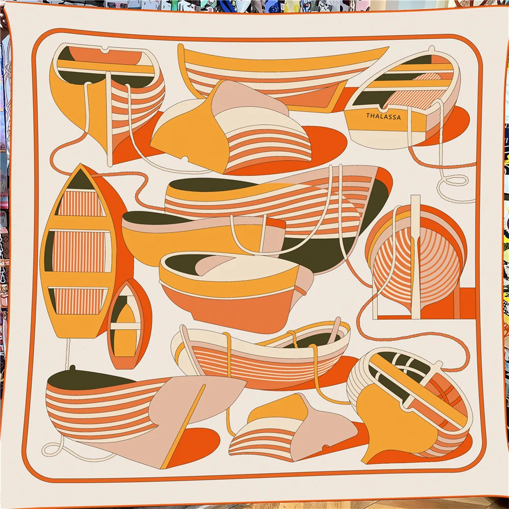 POBING Seiden-Kaschmir-Schal für Damen, manuell gerollte quadratische Schals, große Bandana, luxuriöser Hijab, weibliche Foulards, Poncho, 135 cm – Detail 5