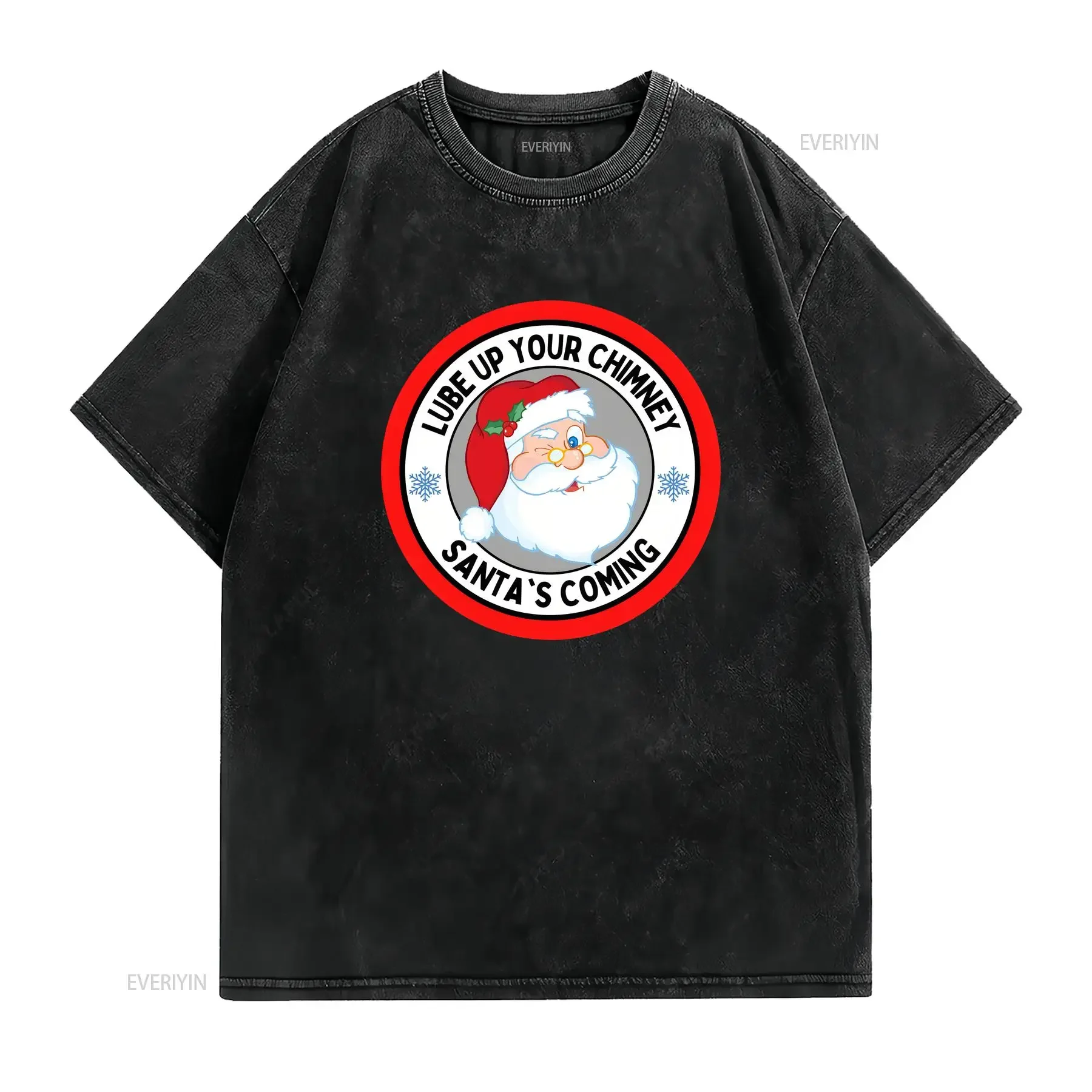 63Lube Up Your Chimney Santas Coming Funny Rude Christmas Essential T Shirt vintage Washed Breathable Versatile Stretched