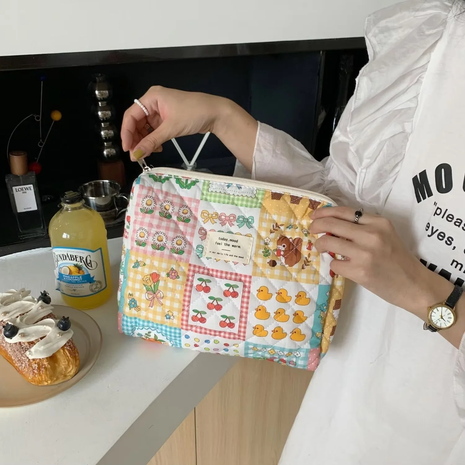 Bolsa de pañales para bebés, bolsa de mamá al aire libre, bolsa de pañales con estampado de dibujos animados, bolso con cremallera, paquete de transporte, bolsa de almacenamiento multifuncional de viaje