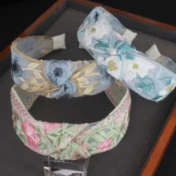 Elegant Chiffon Embroidery Flower Hairband For Women Sweet Hair Decorate Headband Hair Hoop Band Turban Fashion Hair Accessories