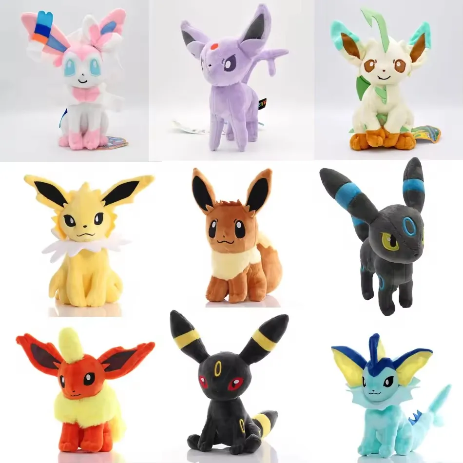Shiny Eevee Flareon Jolteon Plush Toys Game for Collectible Gift,Soft Plushies Cartoon Character