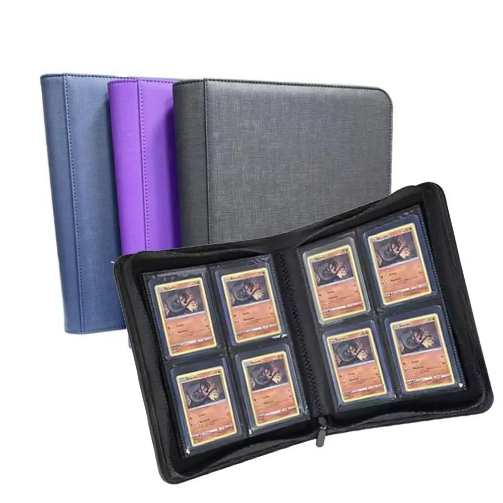 PU Toploader Binder 4 Pocket Double Sided Pockets Cards Colletction Album 112 Toploaders Large Capacity Toploader Album
