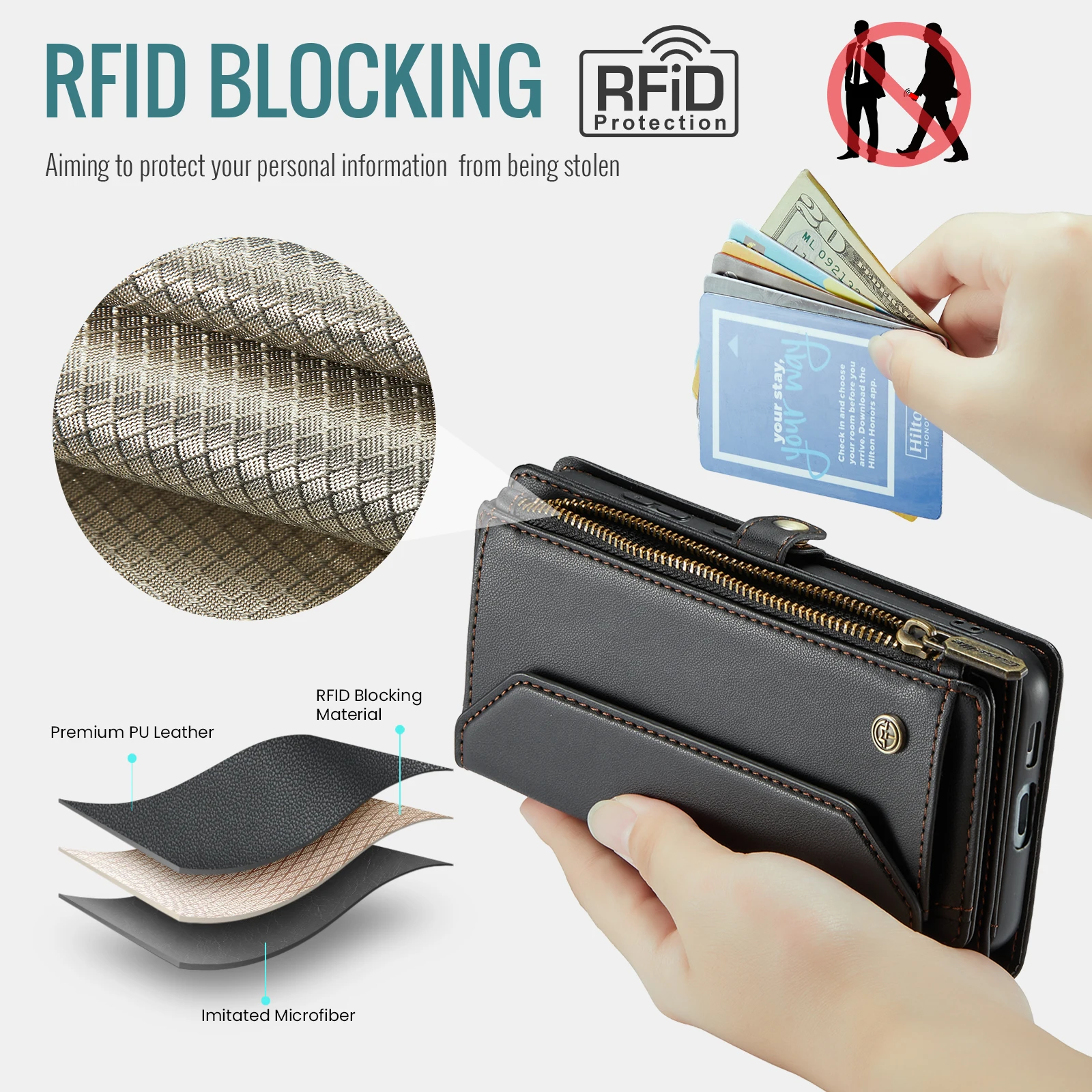 CaseMe Luxury Crossbody Wallet - Leather Folio Wallet Case ulasan dan harga