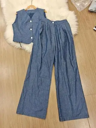 

2024 Women's Clothing Simple vest + trousers set Spring Summer New 701