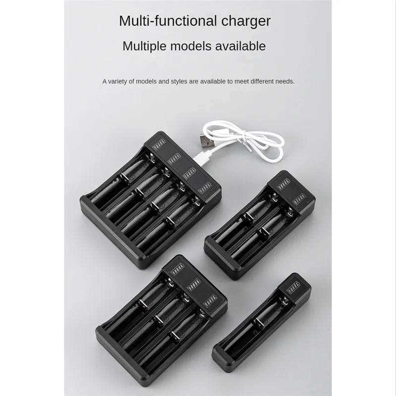 18650 Fast Charger พร้อมสายเคเบิล Type-C 4.2V แบตเตอรี่ลิเธียมอัจฉริยะสําหรับ 14500 26650 18650 แบตเตอรี่ 1 ช่อง