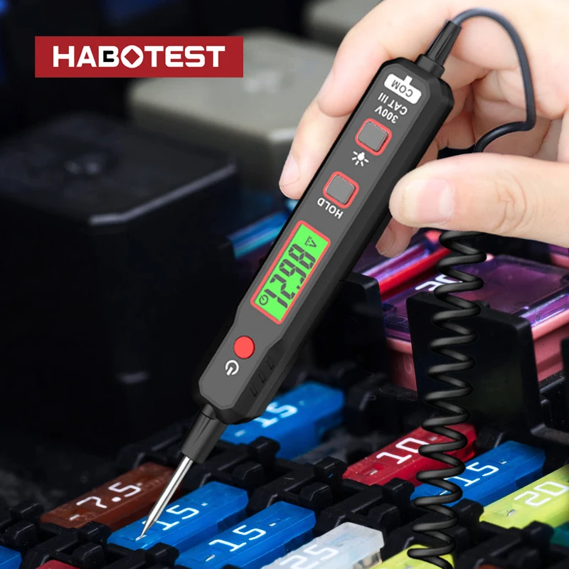 HT86A Car Voltage Detector Pen 100V Non-Contact Adjustable DC Voltage Backlight Tester Car Fault Maintenance Circuit Test Pen