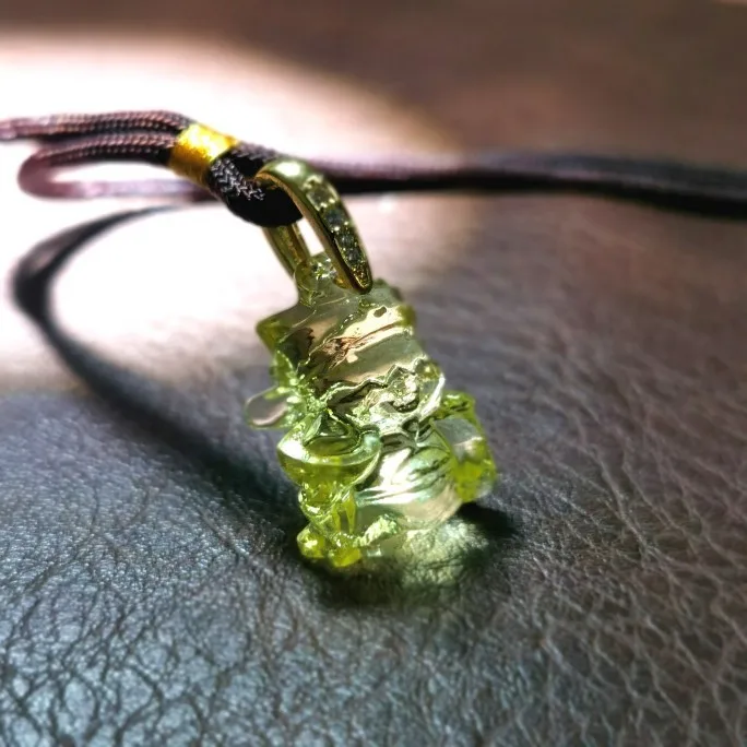 23mm Cute Chinese Caishen God Liuli Pendant Necklace Rhinestone Inlaid Handmade Rope Good Luck Wealth Amulet Gift For Men Women