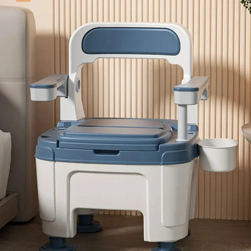 Foldable Armrest Toilet Chair Height Ajustable Portable Adult Commode For Elderly Patients Pregnant Woman Potty Chair Plastic