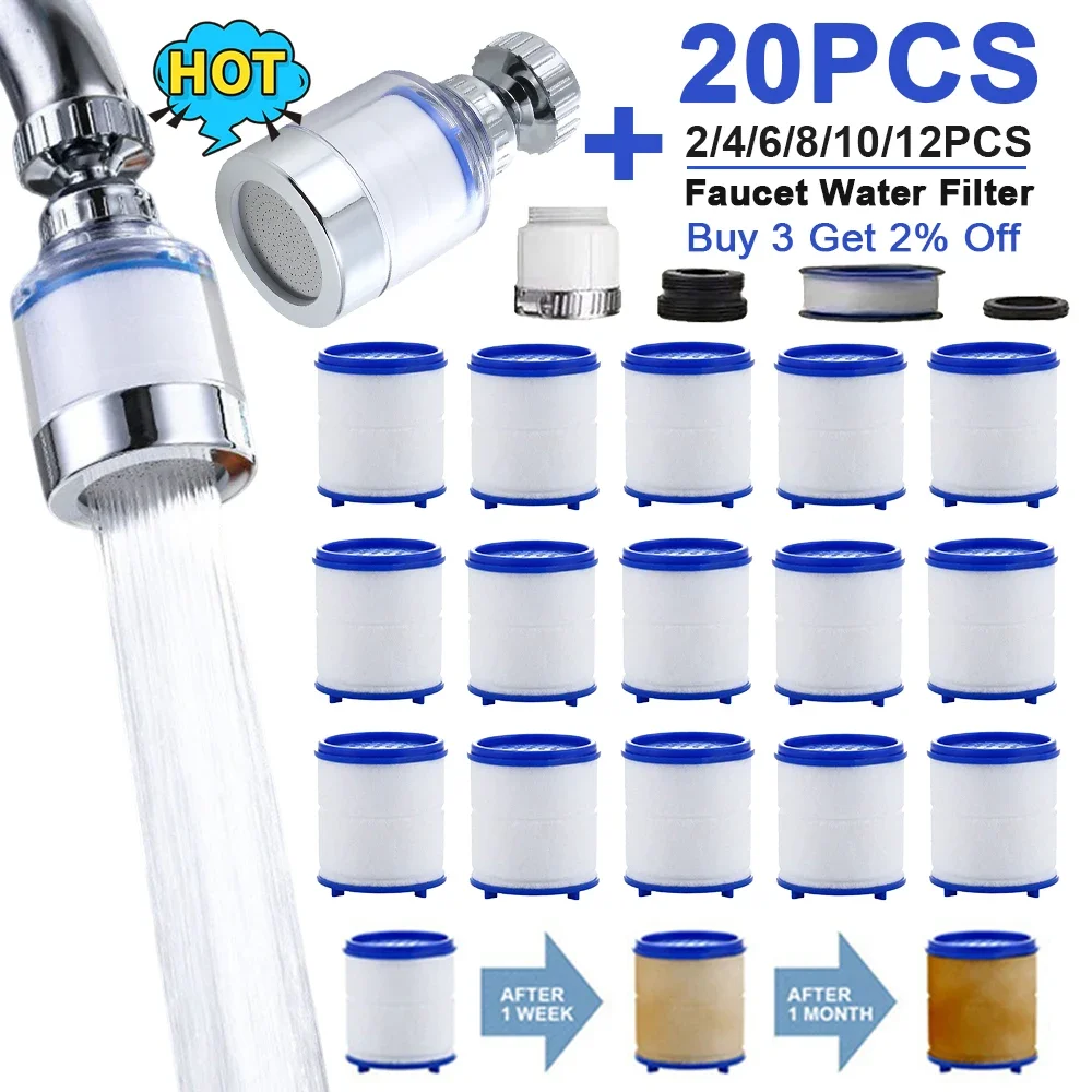 

Faucet Filter Elements Water Purifier Filter For Shower PP Cotton Filtration For Kitchen Bathroom Remove Chlorine Heavy Metals