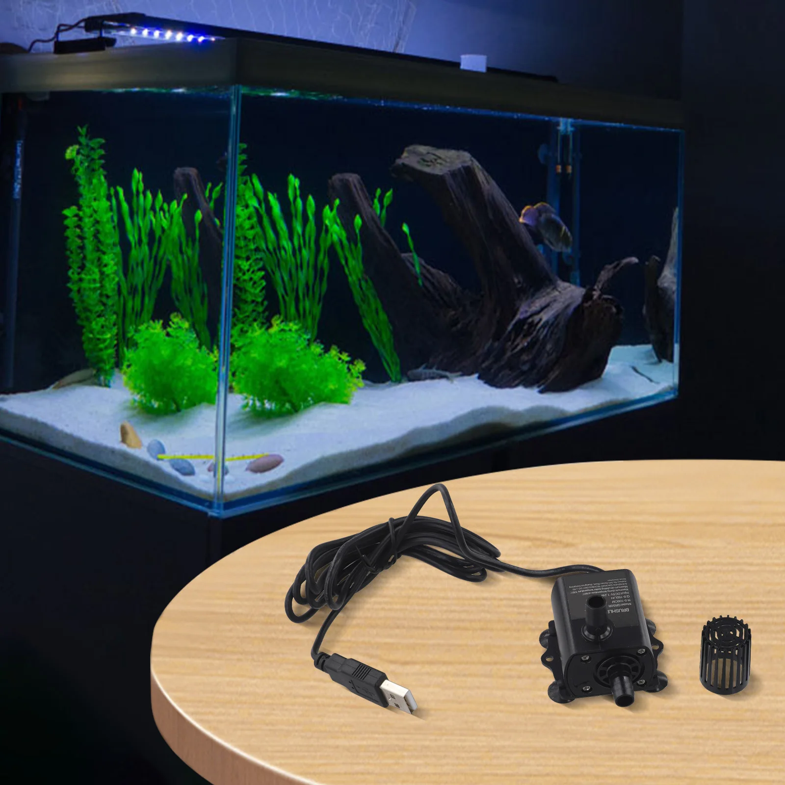 Indoor Water Circulation Black Mini Water Pump for versatile Usb Water Pump Submersible Pump for maximum Flow Rate 150L H