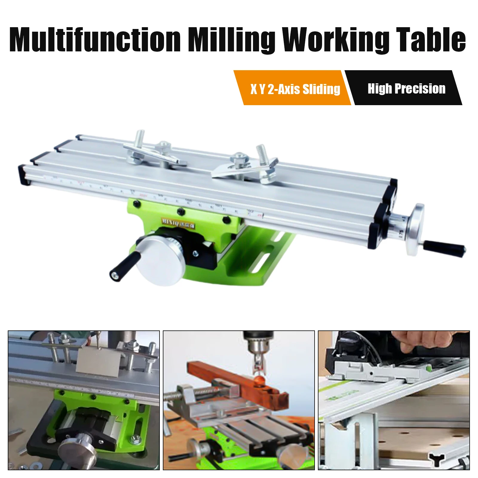 Mini Drill Vise Fixture Working Table Cross Slide Table Adjustable X-Y Axis Multifunction Precision Milling Machine Worktable