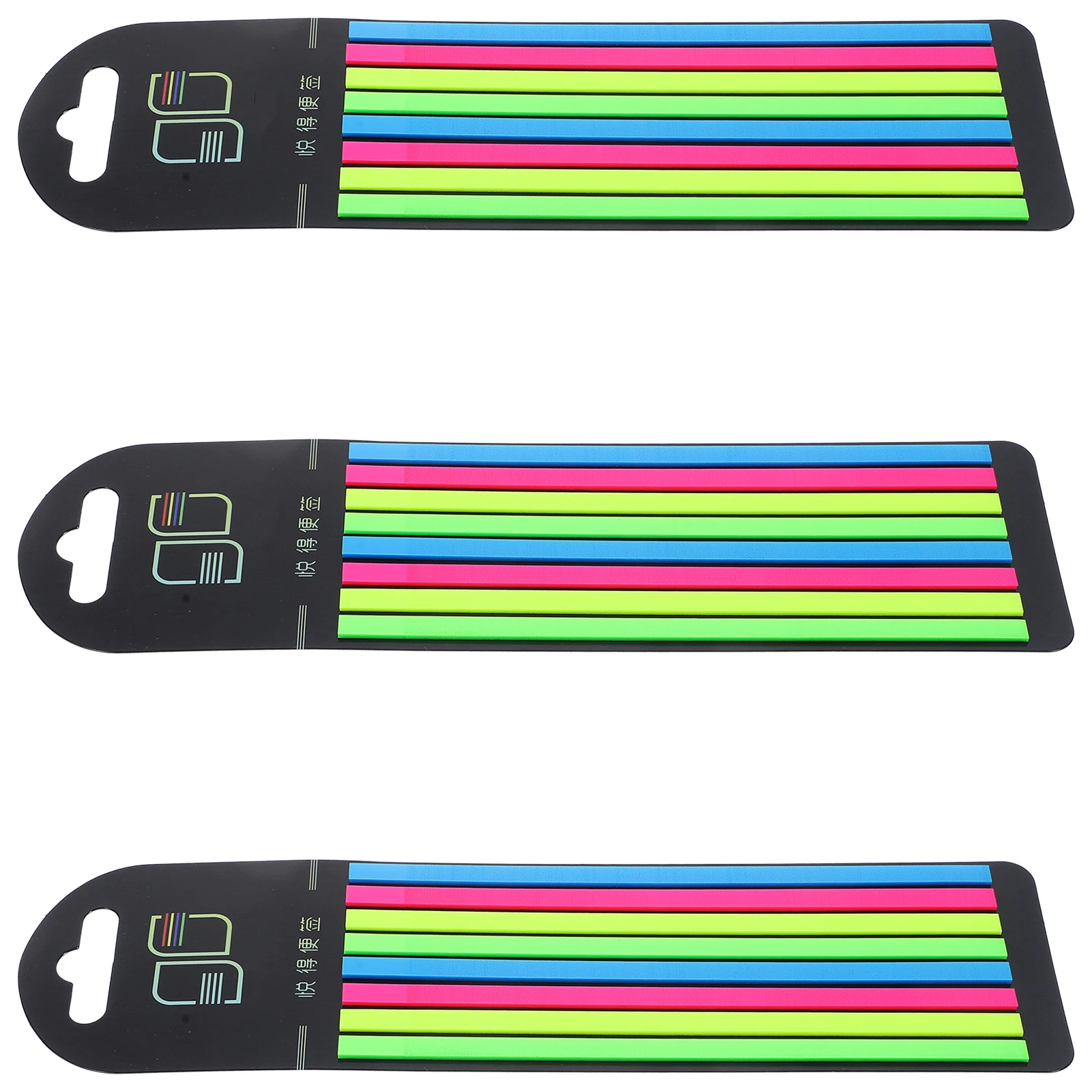 

3 Boxes Fluorescent Notes Highlight Strips Colored Notepad Labels Reading Markers Book Accessories Sentence Markers Page Marker