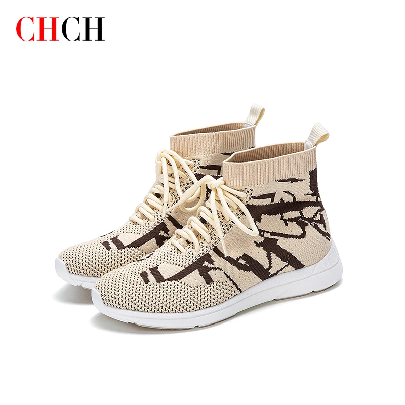 CHCH Women's Casual Shoes New Fashion Versatile High Cut Design Women's Shoes Lightweight Naked Breathable Ladies Shoes