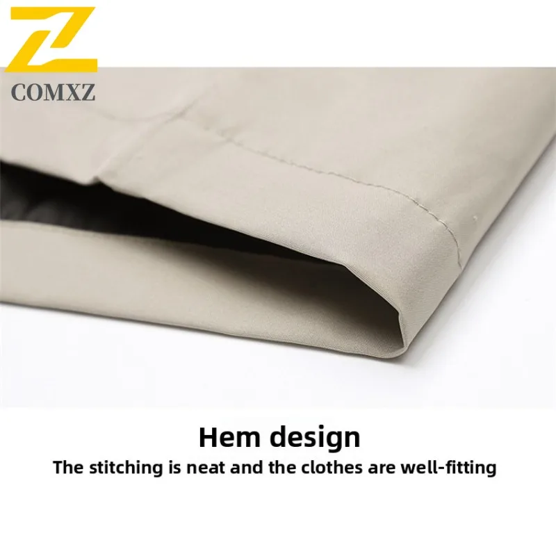 COMXZ เสื้อแจ็คเก็ตบุรุษที่สะดวกสบายคอตั้งสำหรับทำงานกลางแจ้งเสื้อโค้ทซิปกันลมธุรกิจลำลองเสื้อผ้าฤดูใบไม้ร่วงน้ำหนักเบา