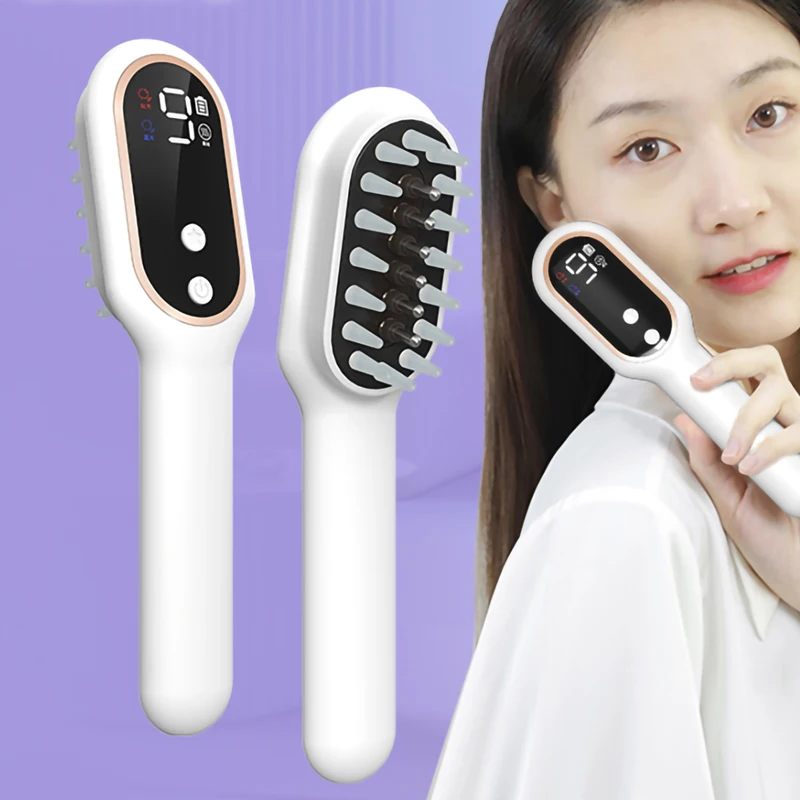 Electric Vibration Massage Comb Red Light Therapy Hair Growth Massage Scalp Brush Anti Hair Loss Liquid Oil Applicator Hair Care