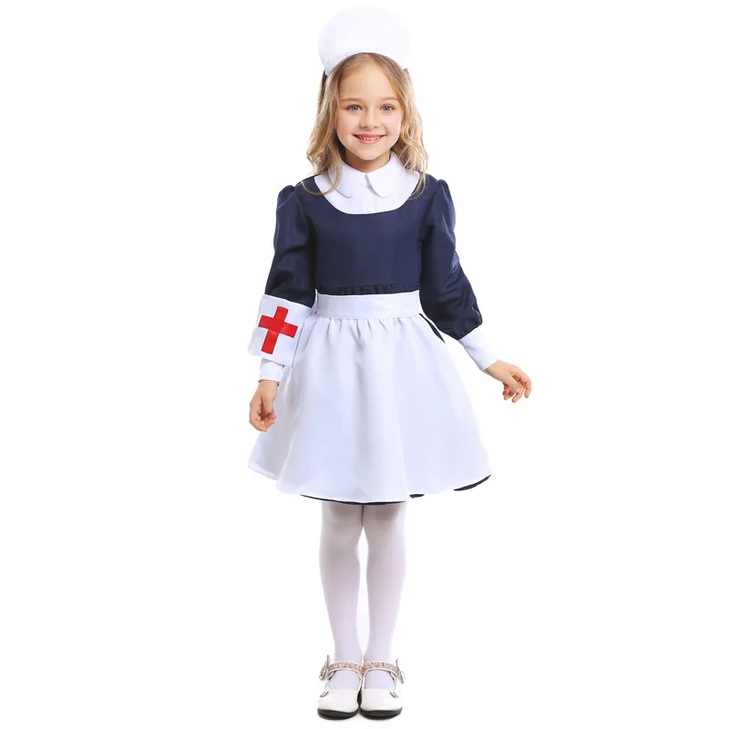 

Girls Nurse Cosplay Children Halloween Game Party Stage Costume