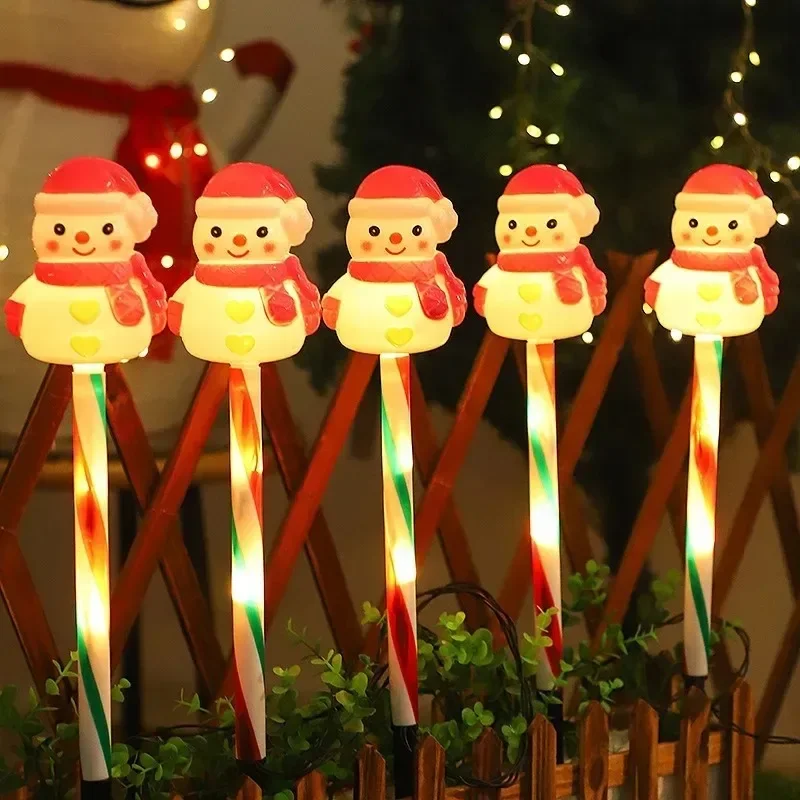 Outdoor Waterproof Solar Christmas Lights Santa Snowman LED Lawn Lamp Backyard Garden Rural Home Xmas Scene Decoration