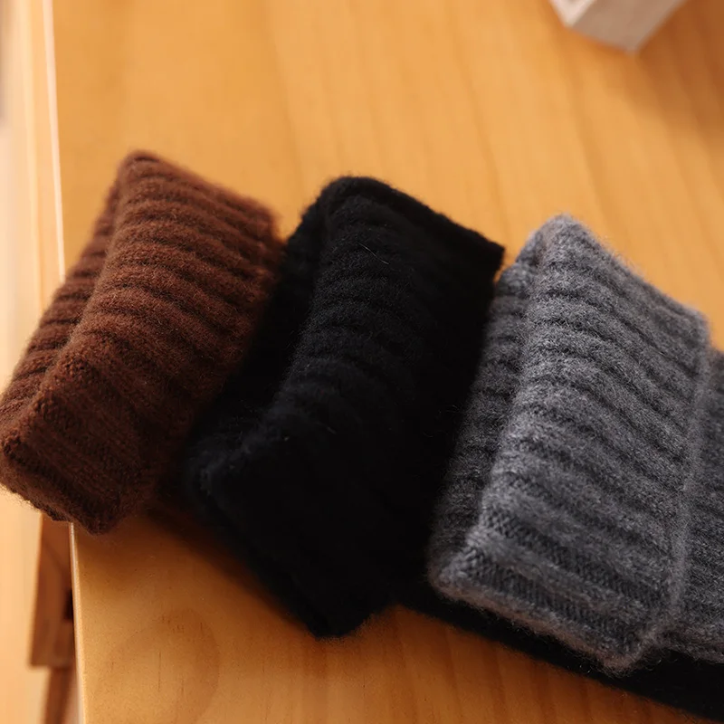 100% cashmere socks for women fall and winter knitted knee boots thigh-high socks over the knee anti-slide