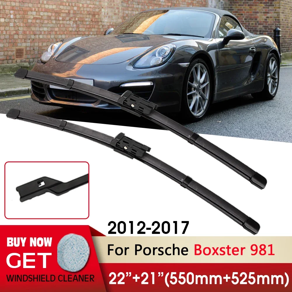 

Car Wiper Front wiper Blade 22"+21" For Porsche Boxster 981 2012-2017 Fit push button Front Windscreen Wipers Auto Accessories