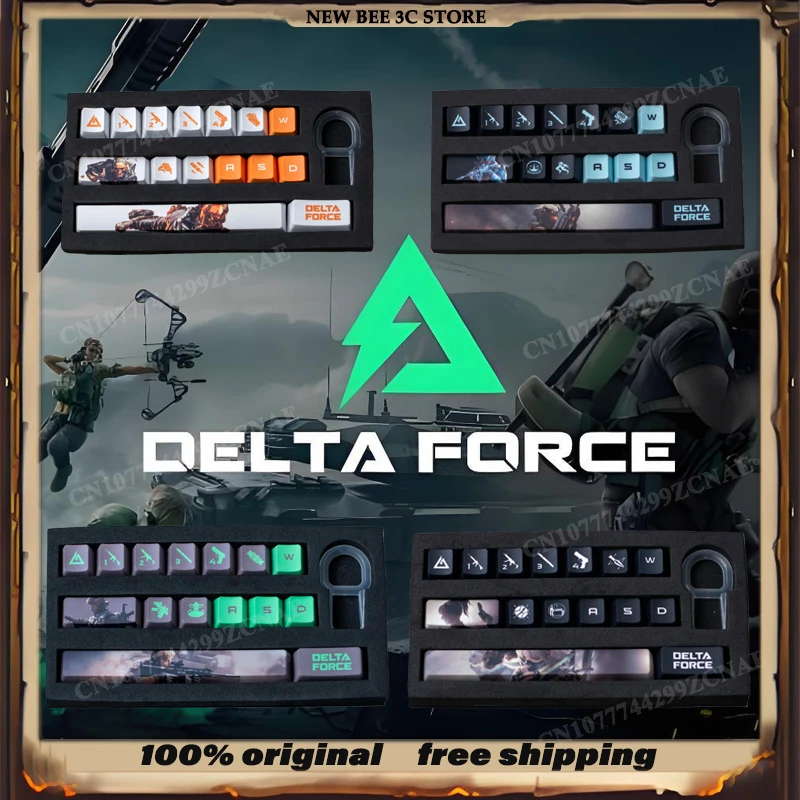 

НОВАЯ тема Delta Force, индивидуальные OEM колпачки для клавиш с термосублимацией из ПБТ, 15 клавиш/28 клавиш, колпачки для клавиш LUNA VYRON KAI SILVA, подарок для ПК