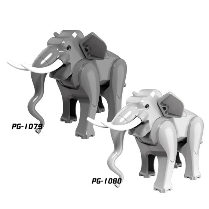 Animals Figures Classic Building Block The Zoo African Elephants Camel Tiger Building Blocks Mini Action Figure Bricks Toys