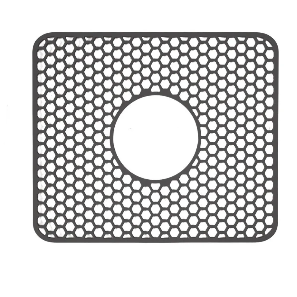 

Hollow Design Silicone Dishes Drying Mat Quick Drain Heat-Resistant Heat Insulation Drain Pad Non-Slip Foldable Kitchen Sink Mat