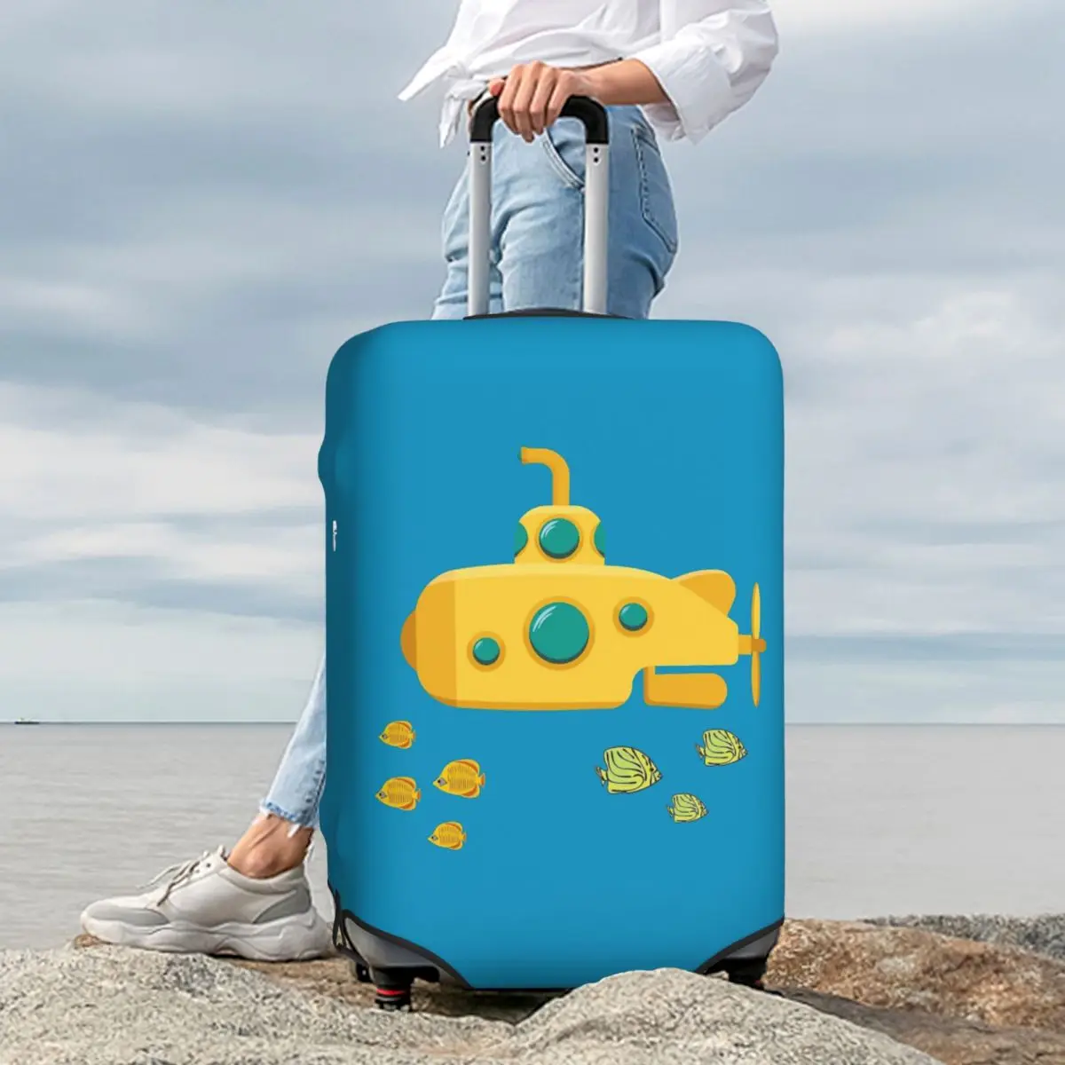 

Beatle Submarine Suitcase Cover Protection Elastic Trip Luggage Protector Covers for 18-32 Inch