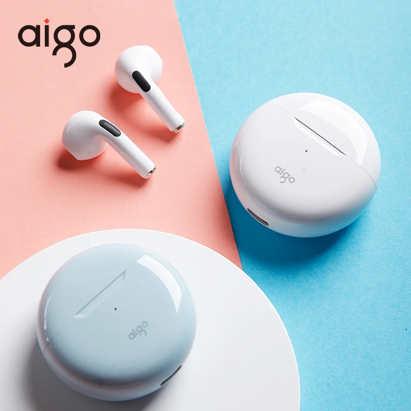 Aigo T16 Bass Music Wireless Stereo Earphone HD Call TWS Low Latency Game Mini Headphone 15h Battery life Touch Control Headset