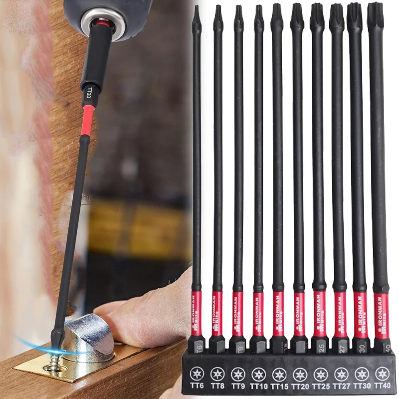 Magnetic Torx Drill Bit Set with Holder S2 Alloy Steel Hex Shank Torx Screwdriver Bit Impact Driver Bit Set for Home Repair