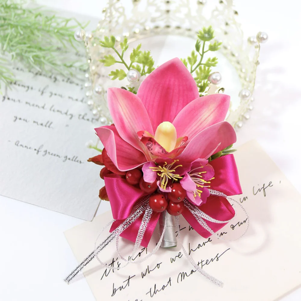 Boutonnière pour Mariage, Bracelet de Demoiselle d'Honneur, Corsage de Poignet de Marié, Décor de Fleurs, Accessoires de Mariage, Nouvelle Collection 2023