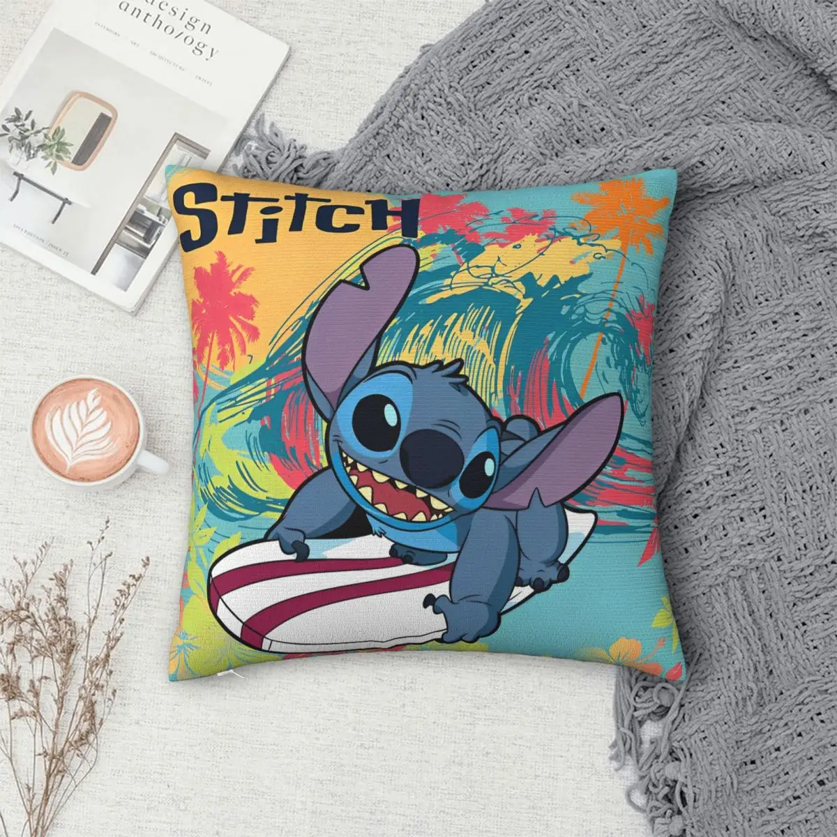 ليلو وستيتش 2024 كيس وسادة تصفح غطاء الوسادة مضحك البوليستر ديكور المخدة للمنزل 45x45 سنتيمتر #4