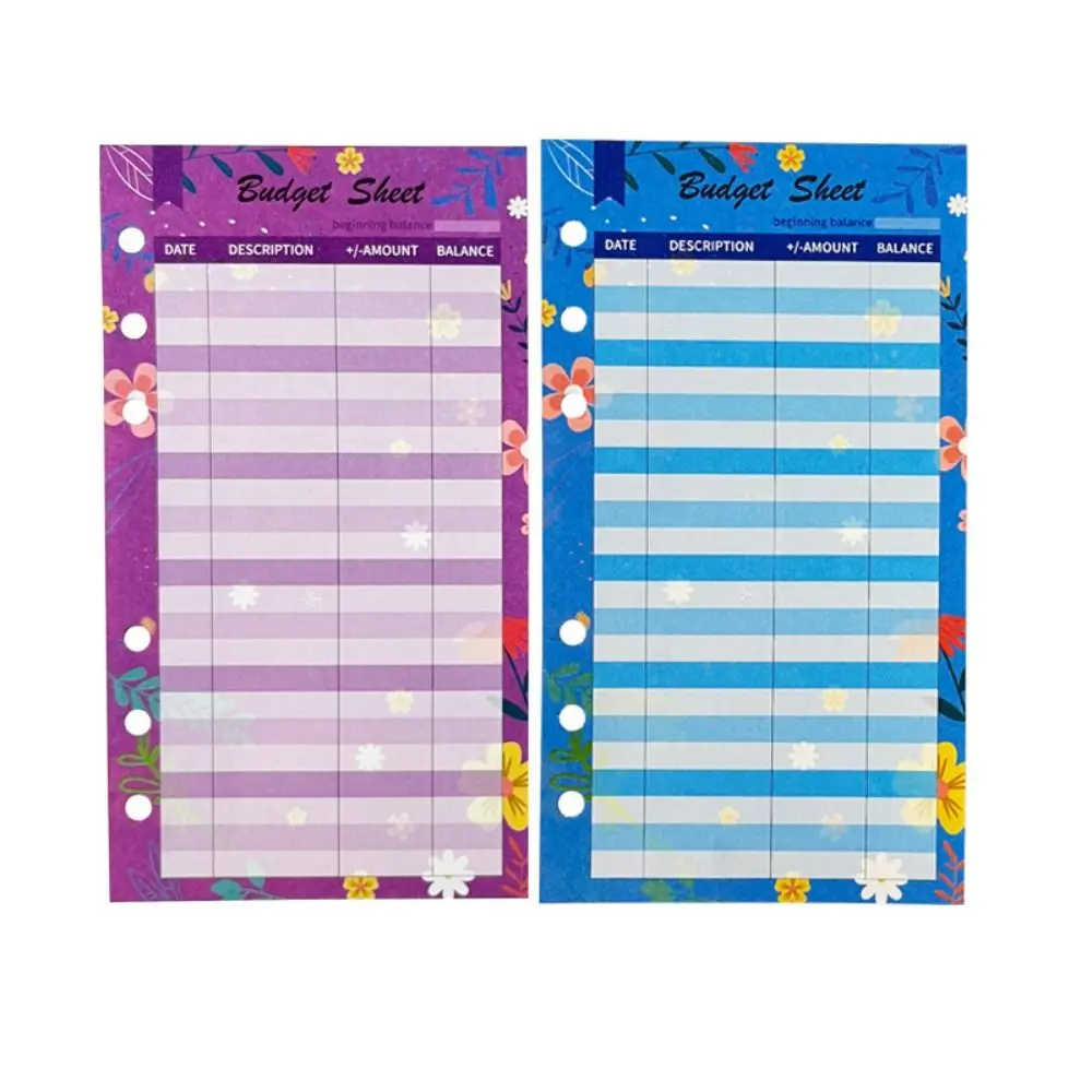 12Sheets A6 Inside Loose Leaf Refill Paper Colourful Leaf Inner Refill Spiral Binder Paper 6-hole Indexing Cards