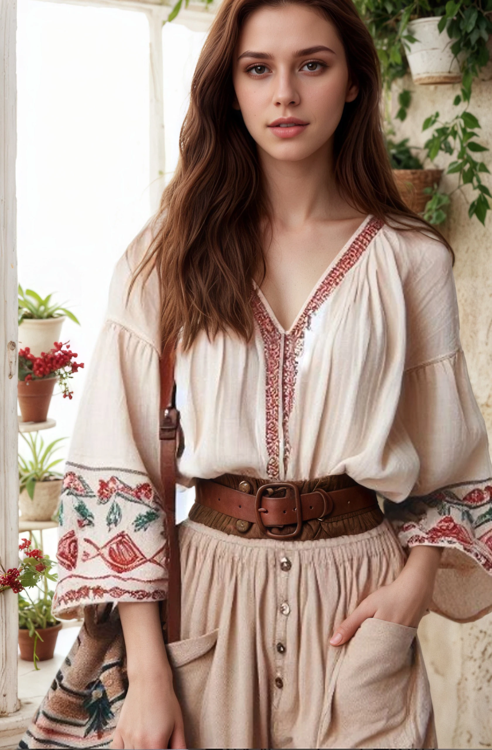 

Long Sleeves Boho Blouse Floral Print Sexy V Neck Ethnic Styles Women Tops Spring Summer Autumn Bohemian Clothes Chic Blouses