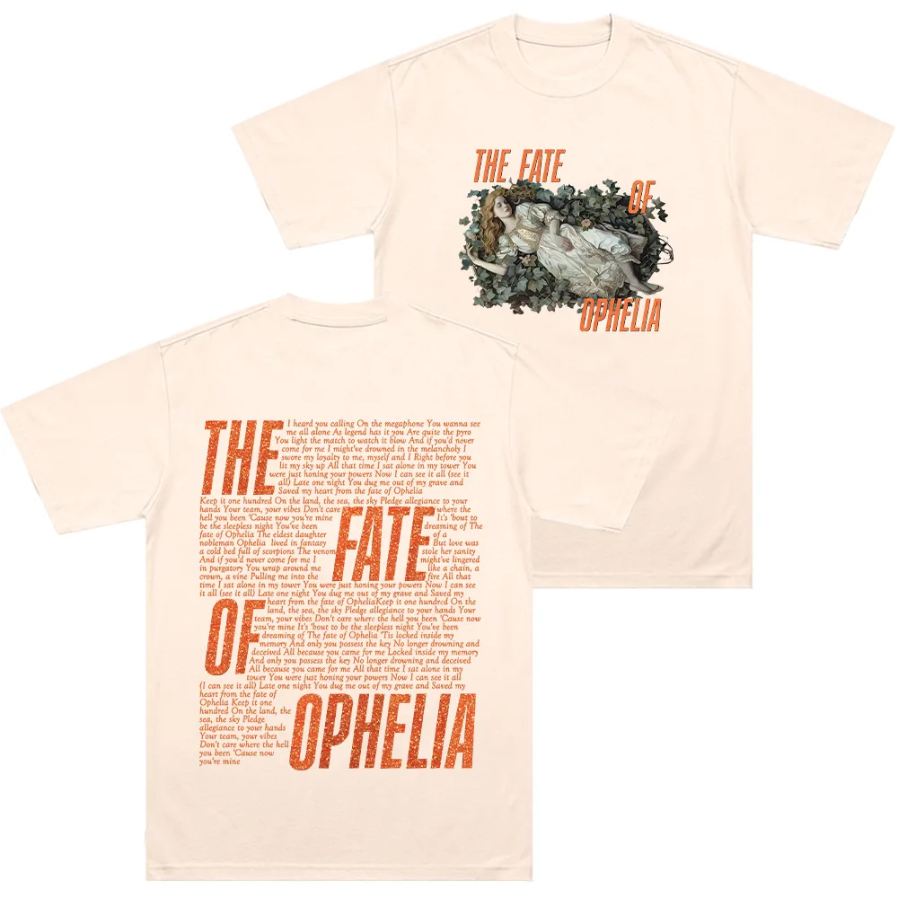 The Fate of Ophelia Comfort T-shirts TS Inspired in My Showgirl Era Pearls Concert Lyric Music Album Tee Cotton T Shirts Unisex