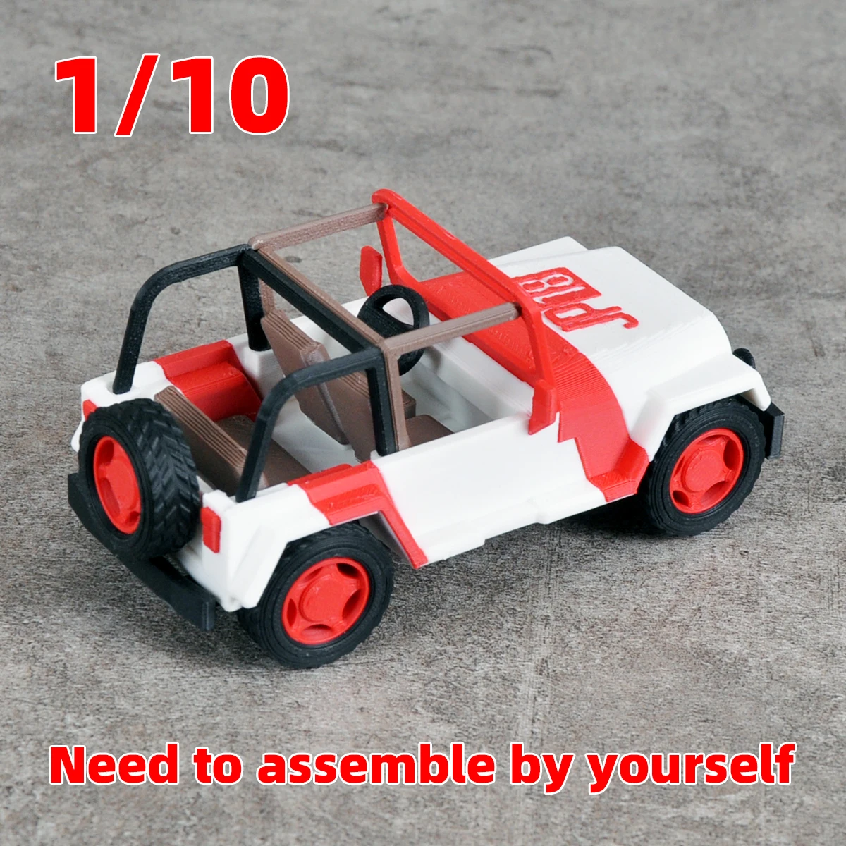 Montagesatz, statisches Plastikmodellbausatz, Auto, Geländewagen, 1/10 – Detail 2