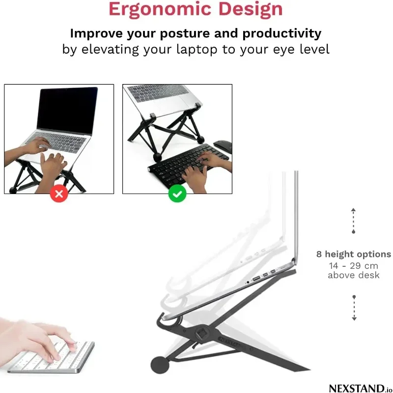 Nexstand olding 17-Inch Notebook Bracket 5-Level Adjustable Height Laptop Stand Portable Laptop Macbook DJ Tablet PC Holder F