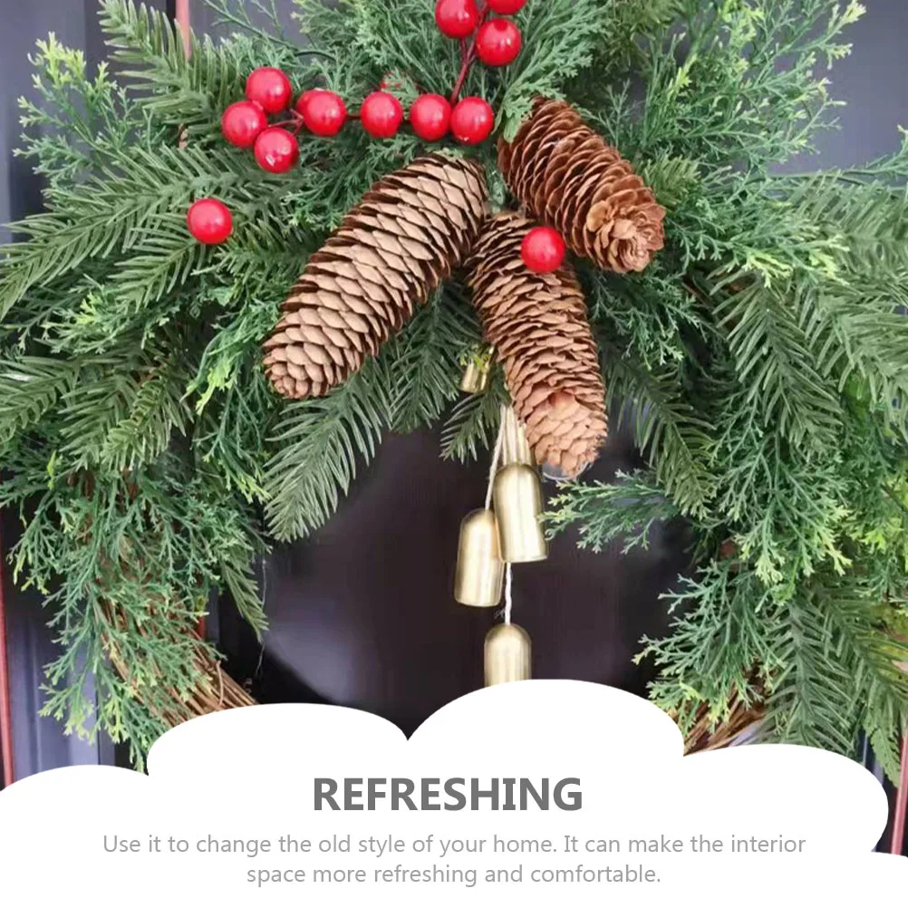

Artificial Xmas Bell Garland Christmas Berries Wreath Hanging Simulation Front Door Wall Wreath Pendant Decorative Party