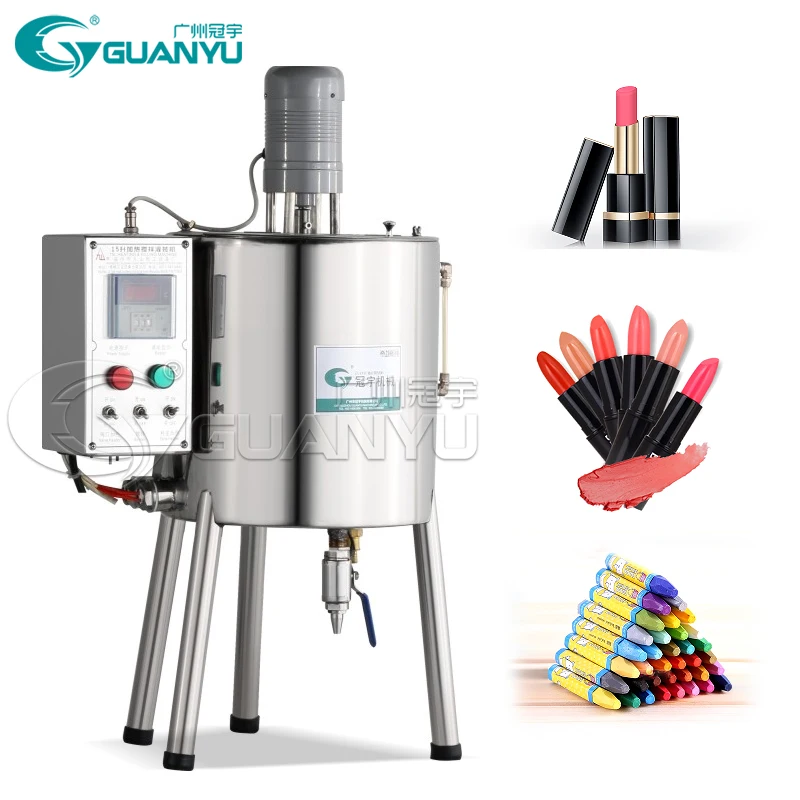 

Cosmetic Manufacture Equipment Guanyu 15L Mixing Tank Agitator Vessel Lipbalm Mixer Machine Lipstick Making Machine
