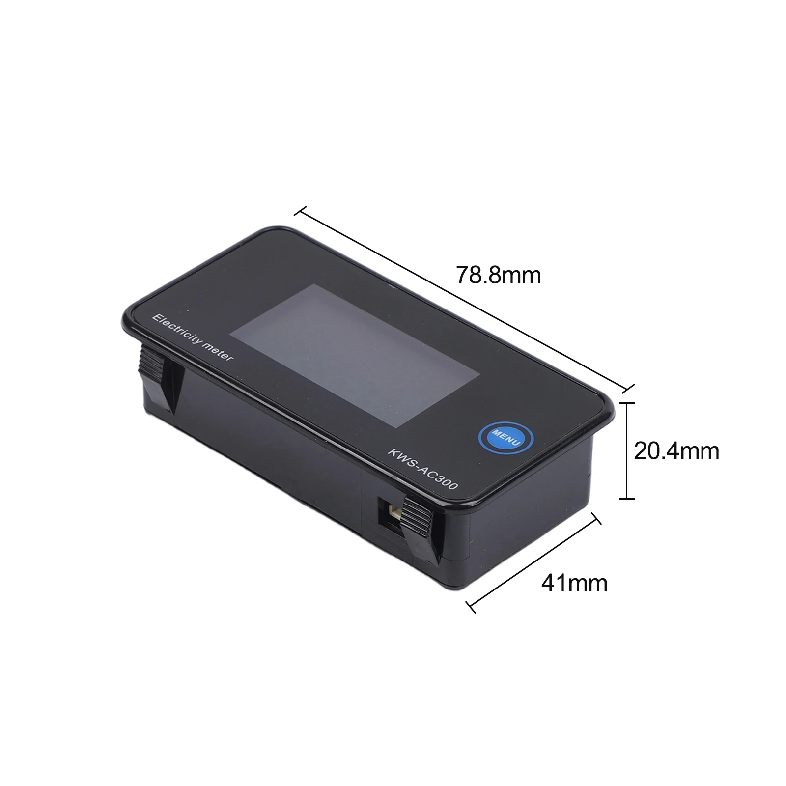 Digital AC Energy Monitor KWS-AC300-100A Voltage Current Power Meter 50-300V 0-100A 30kW LCD Display Temperature Timing Function